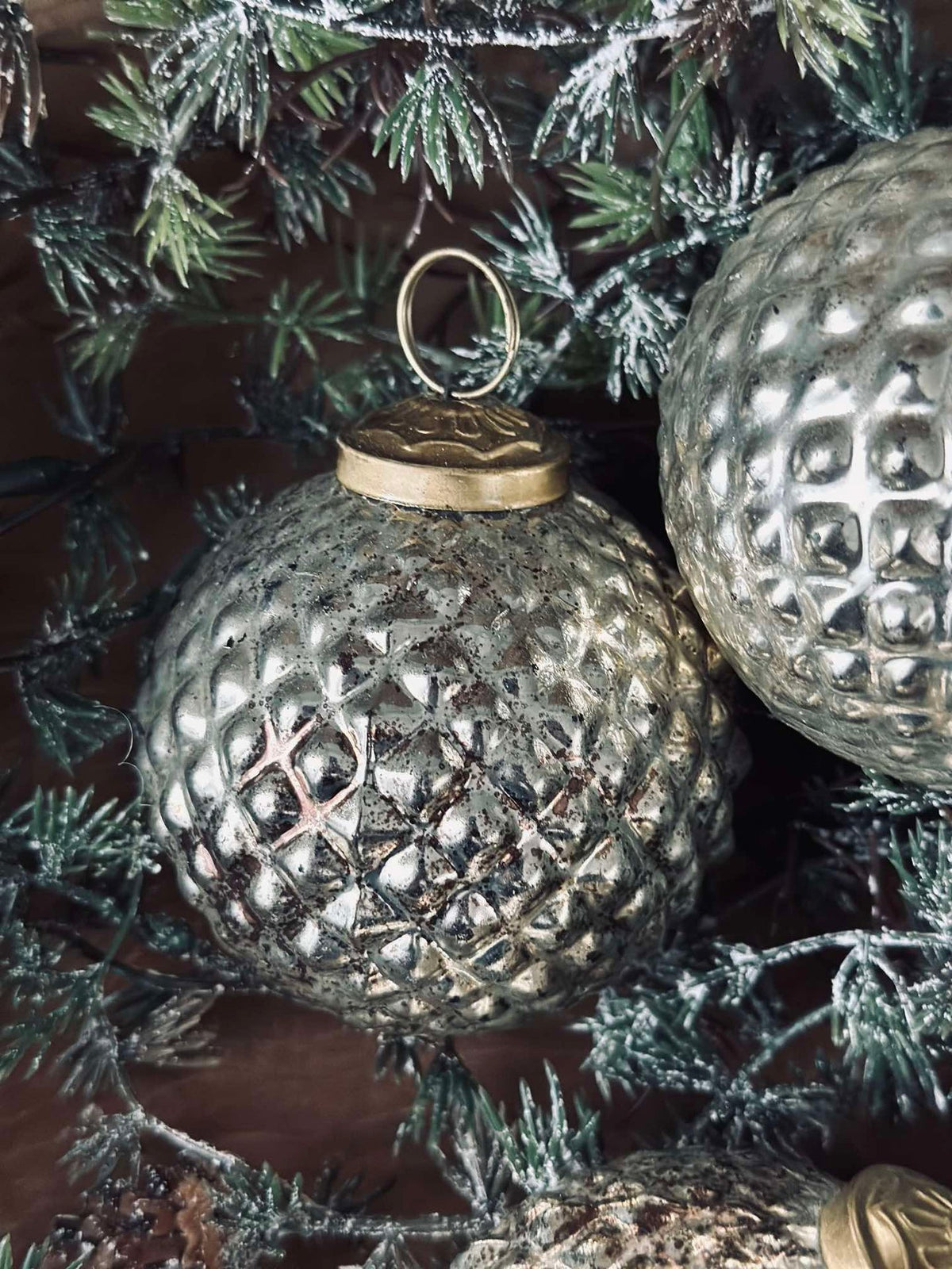 Boules de Noël en verre Doré - Lot de 3