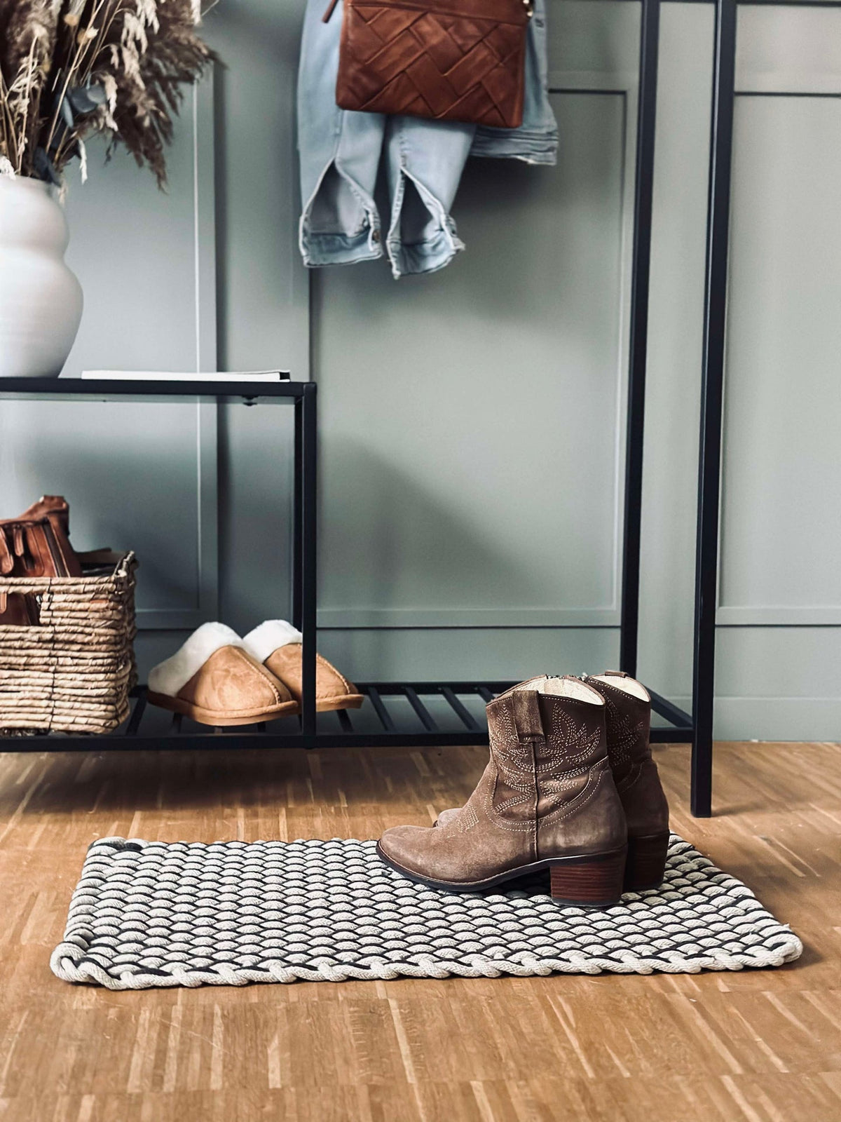 Tapis en coton tressé - Brun