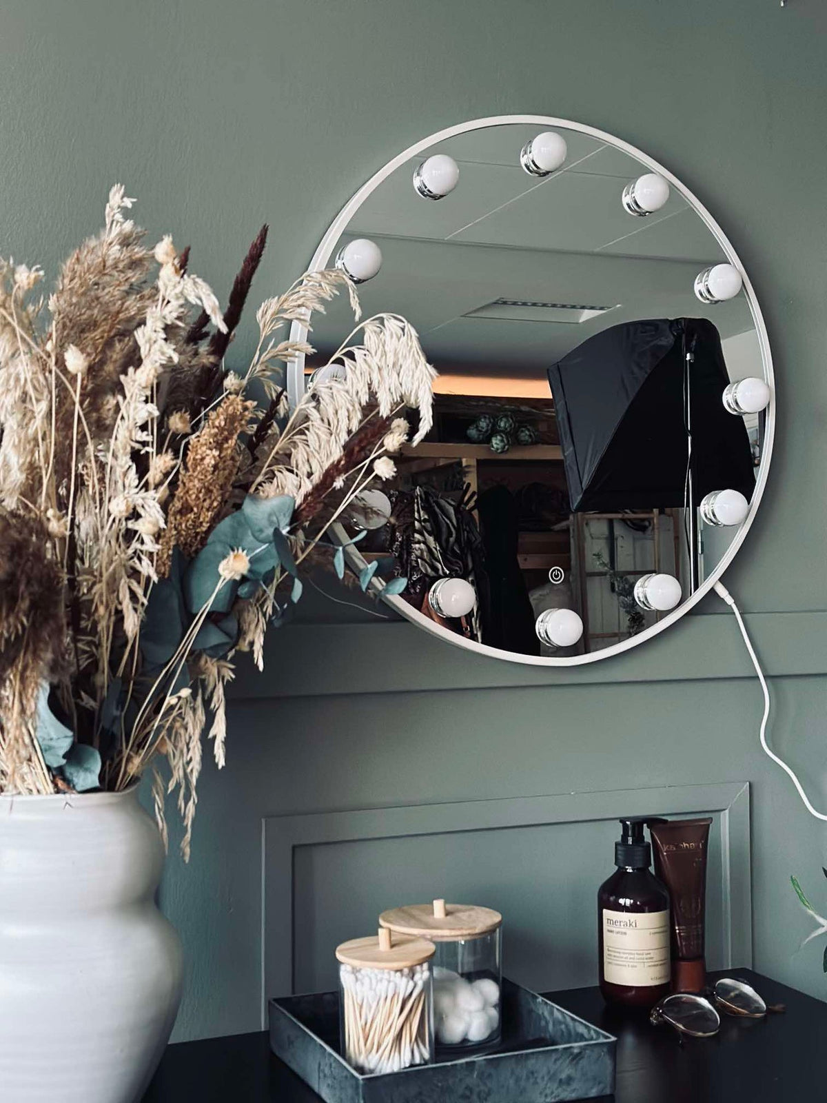 Miroir de maquillage Hollywood avec lumière - Diam. 50 cm
