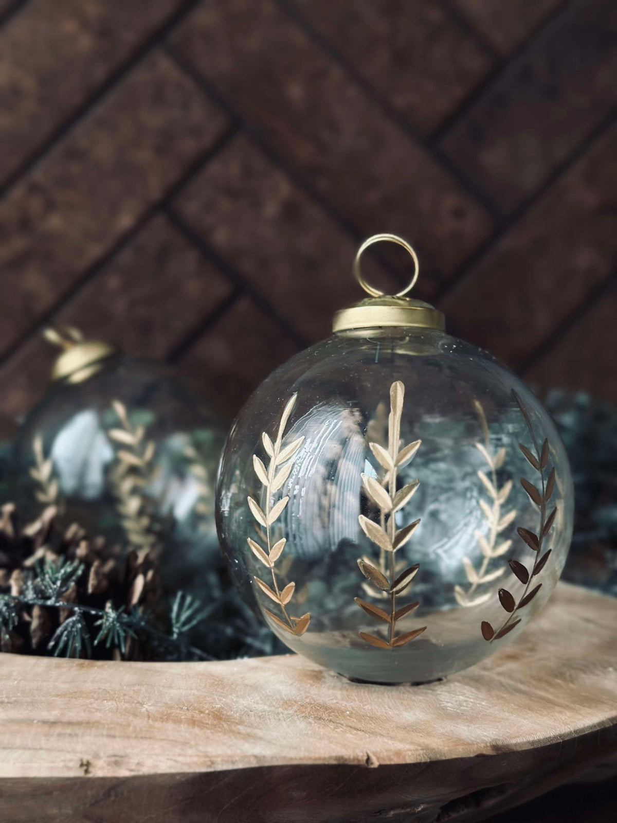 Boules de Noël en verre - Lot de 2 pièces