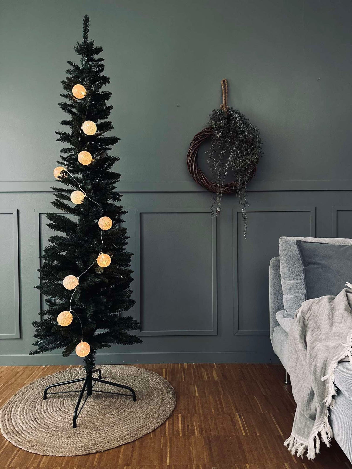 Guirlande lumineuse à boules LED - Beige doré