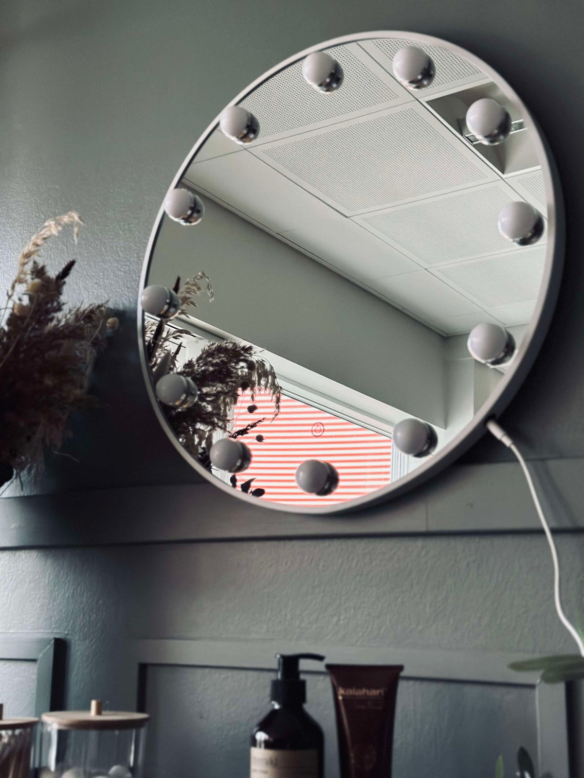 Miroir de maquillage Hollywood avec lumière - Diam. 50 cm