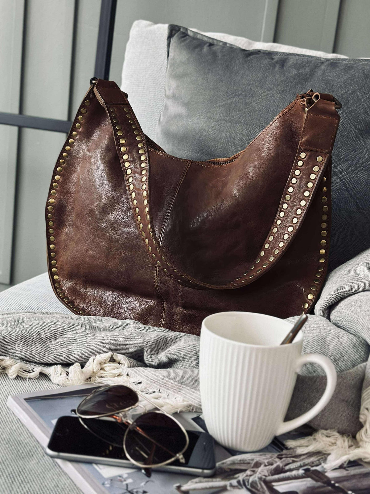 Sac bandoulière Celia Cognac