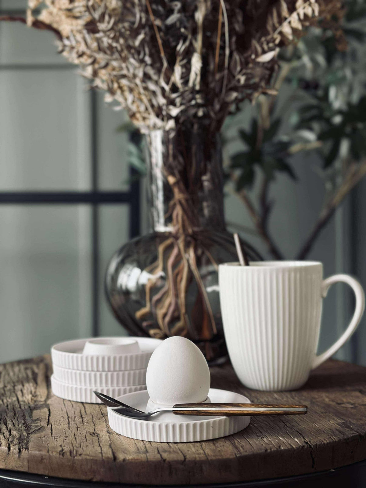 Coquetiers en mélamine blanc - 4 pcs.