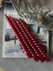 Bougies chandelles Rouge torsadé - 4 pcs