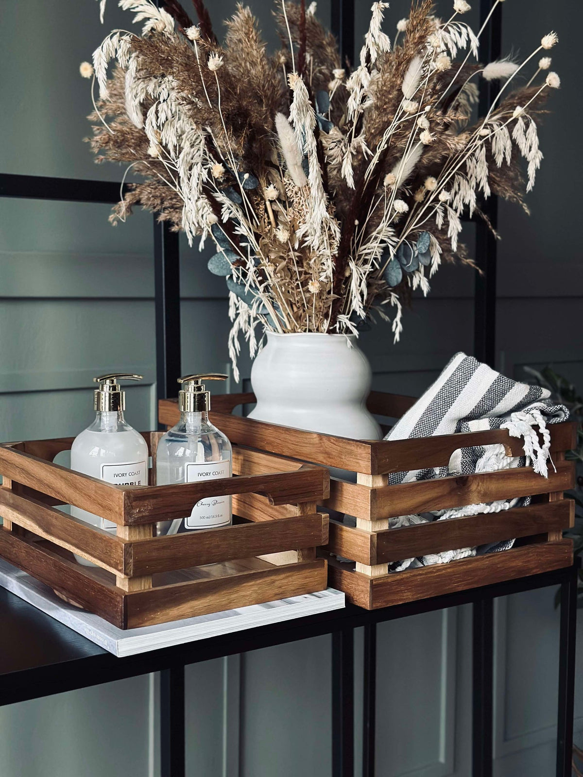 Cageots à pommes en acacia - Lot de 2 pièces