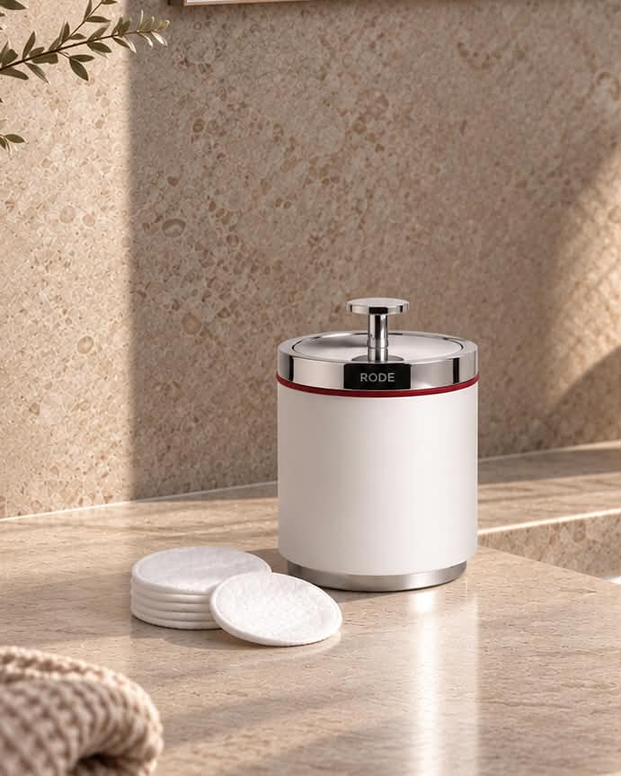 Pot de rangement Mafalda – blanc avec liseré rouge