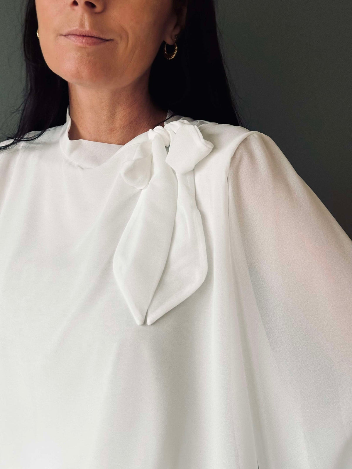 Blouse avec nœud - White