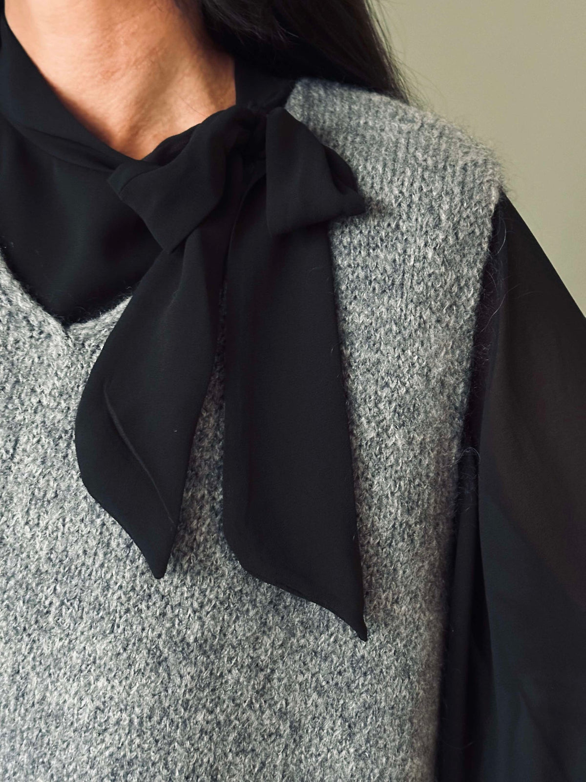 Blouse avec nœud - Black