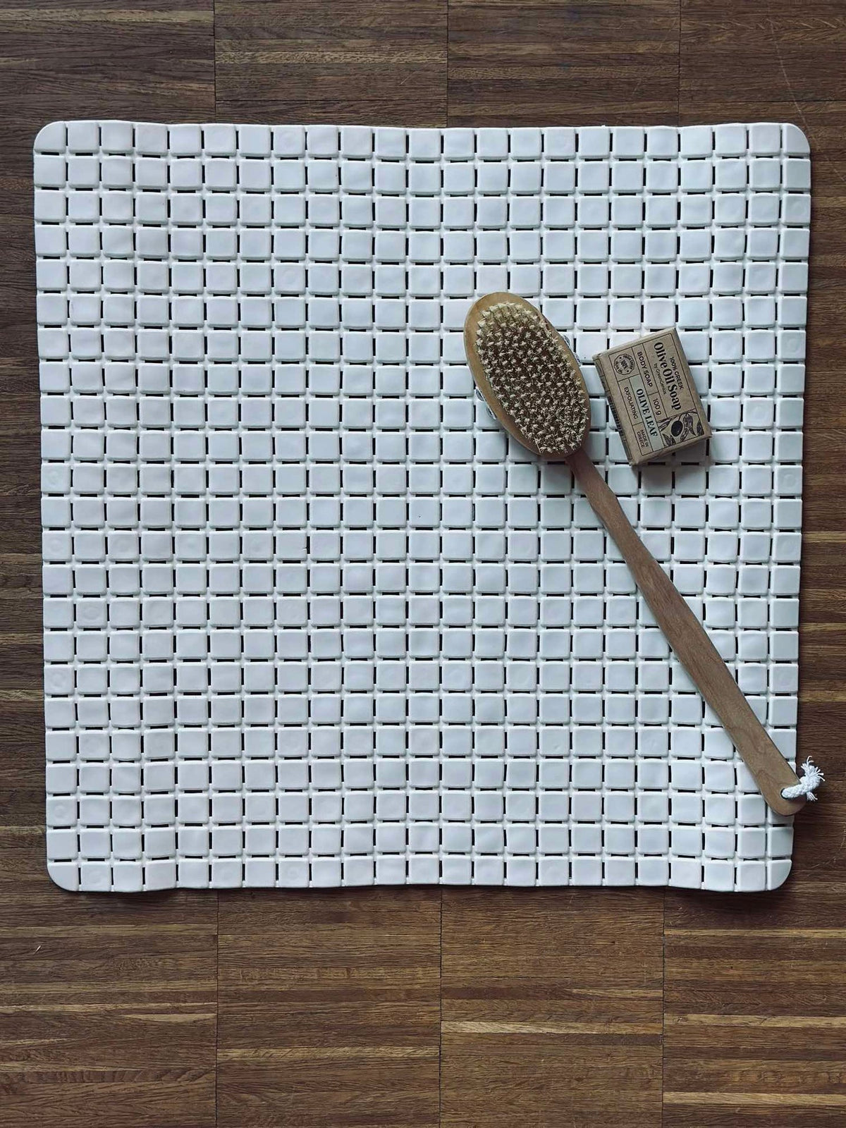 Tapis de bain avec ventouses - White