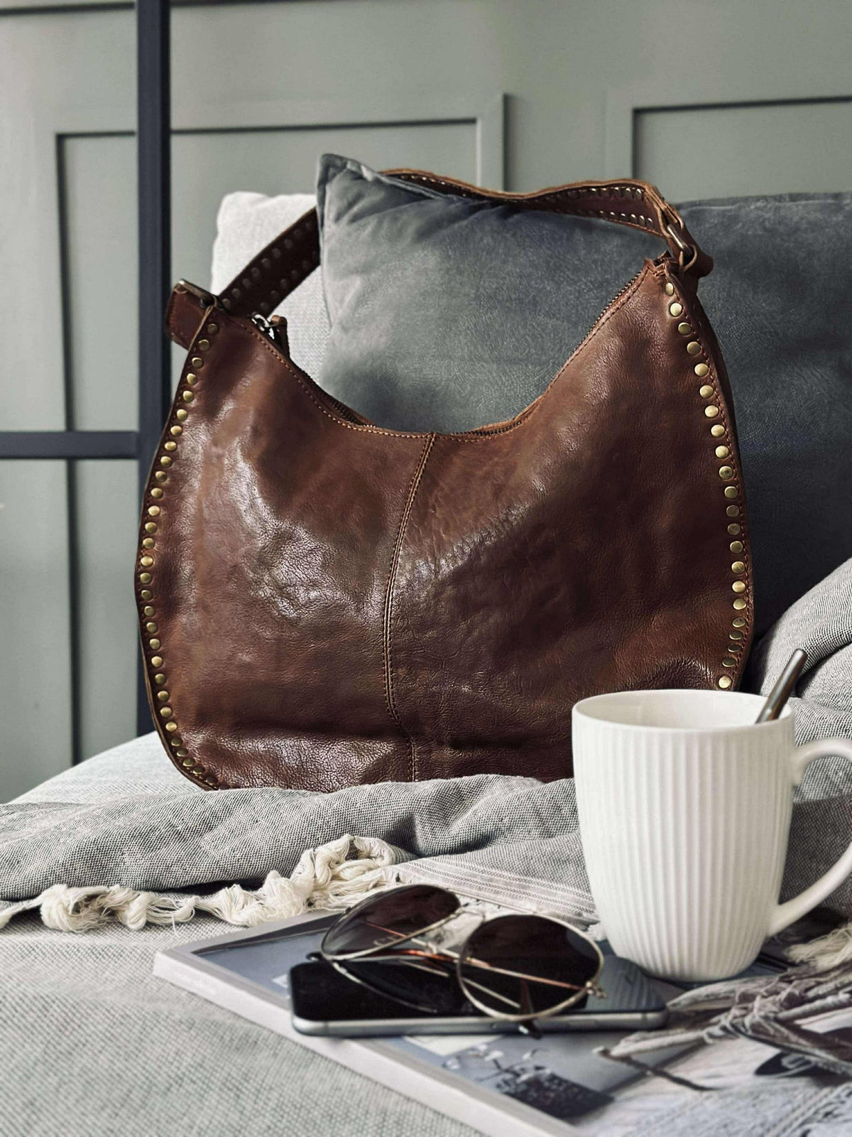 Sac bandoulière Celia Cognac