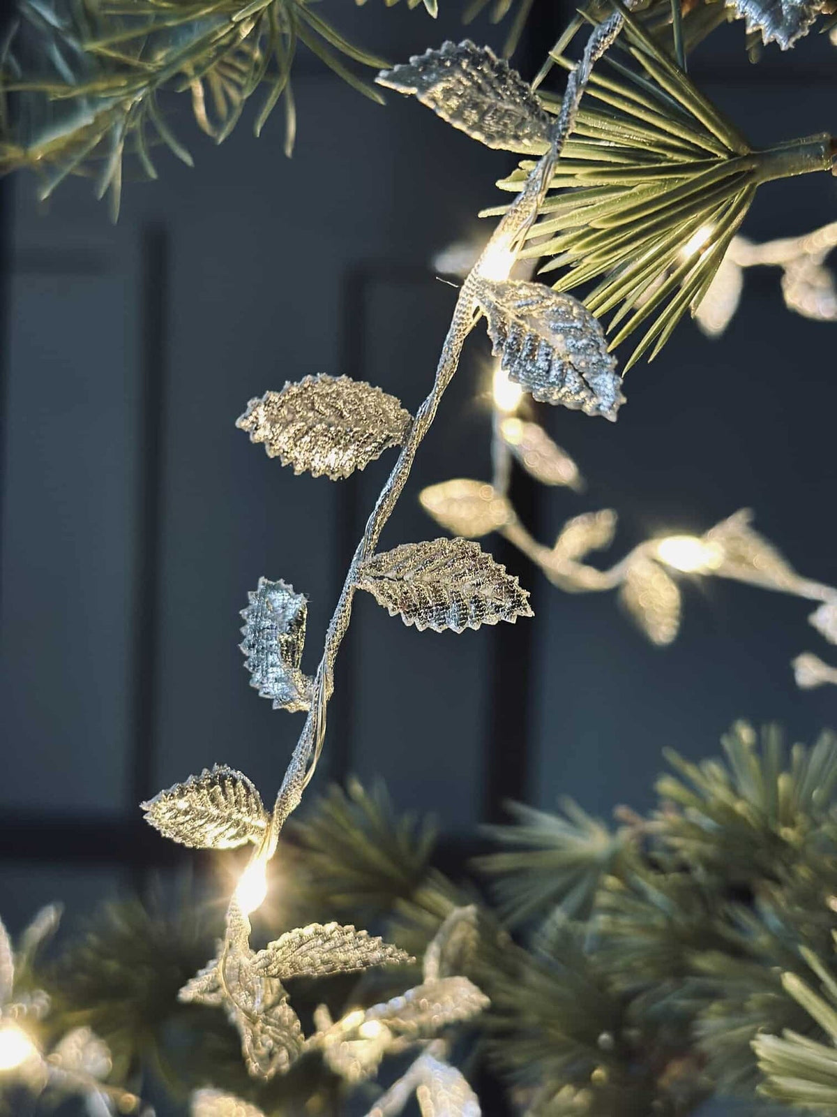 Guirlande lumineuse avec feuilles - Silver