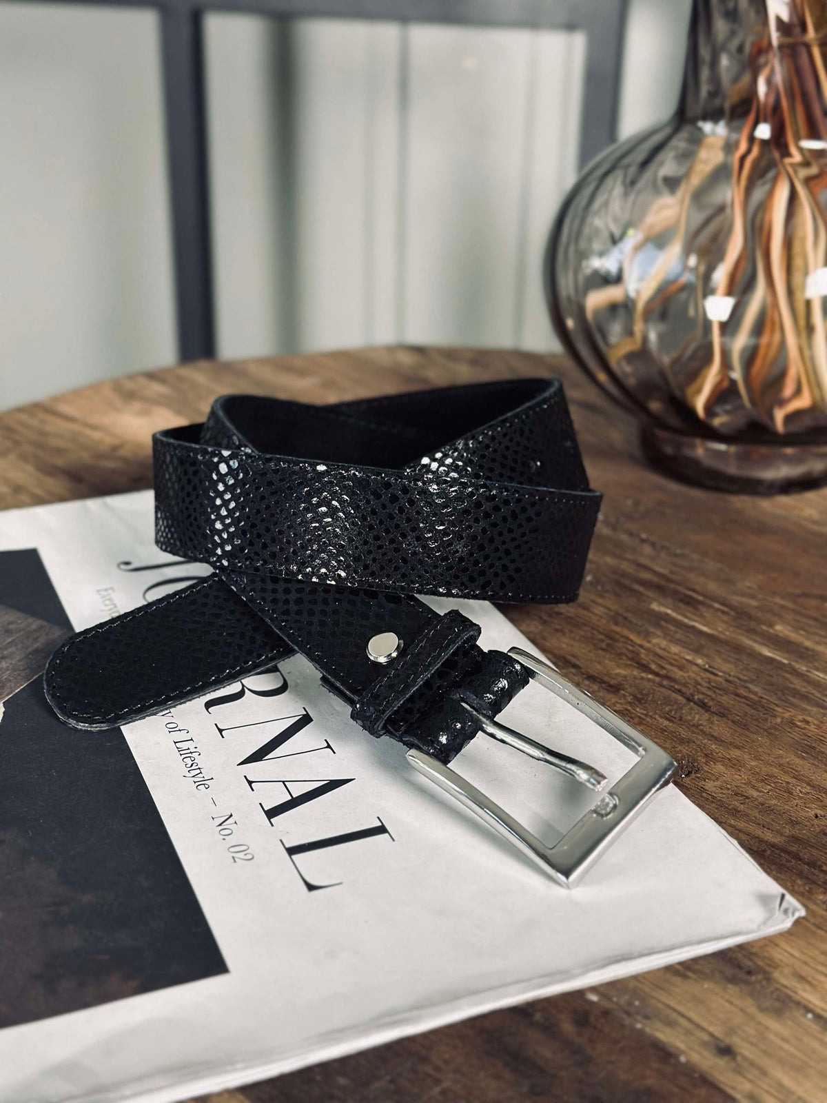 Ceinture Alba - Black Croco