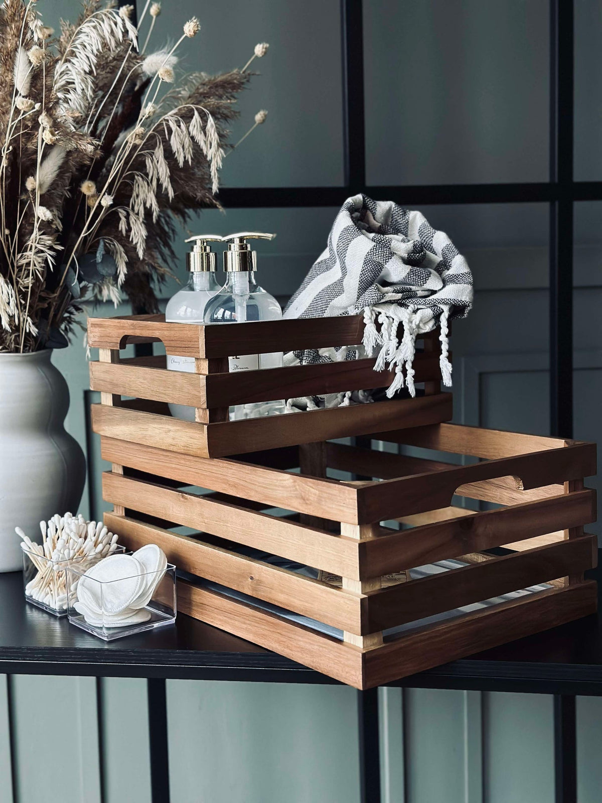 Cageots à pommes en acacia - Lot de 2 pièces