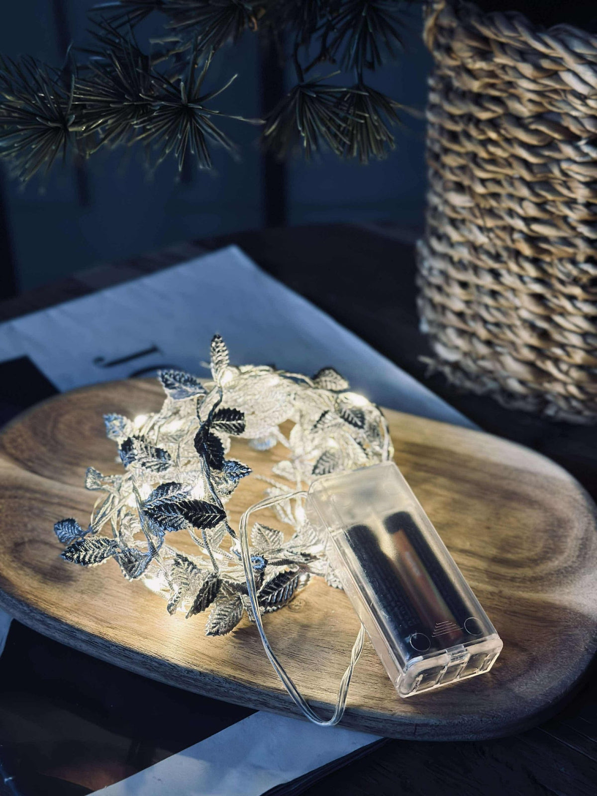 Guirlande lumineuse avec feuilles - Silver