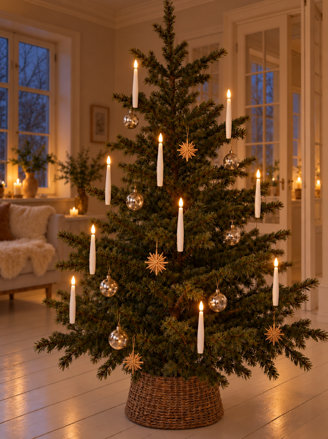 Bougies pour sapin de Noël avec télécommande - lot de 10 pièces