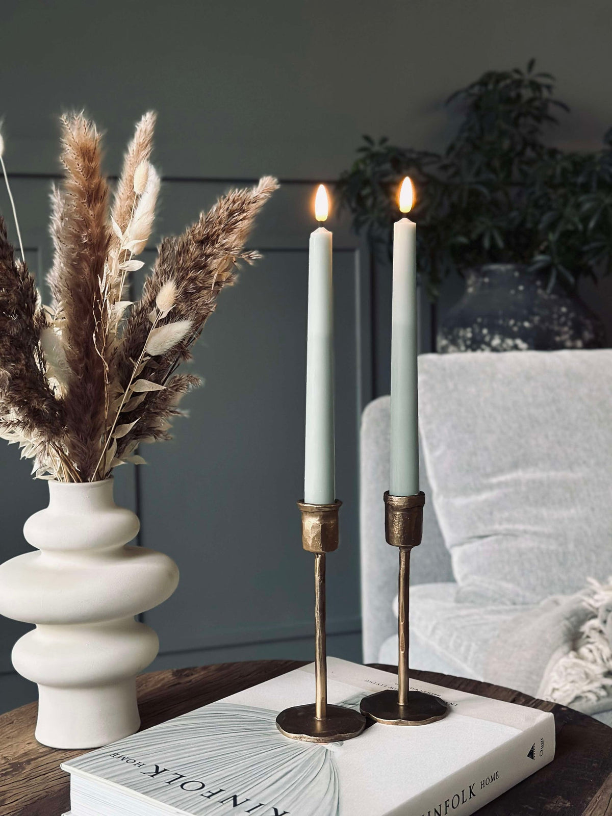 Bougies LED chandelle menthe - 2 pcs