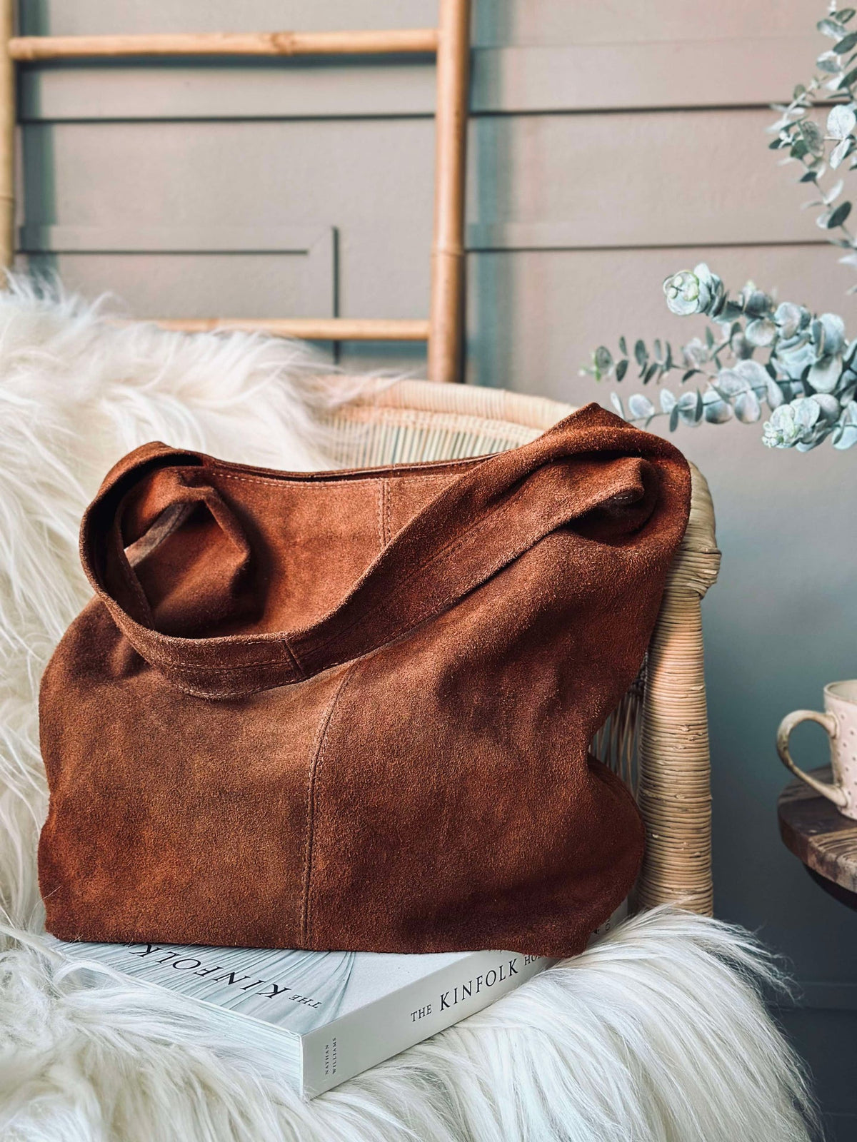 Shopper Dark cognac Suède