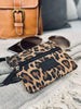 Portefeuille dark Leopard en daim