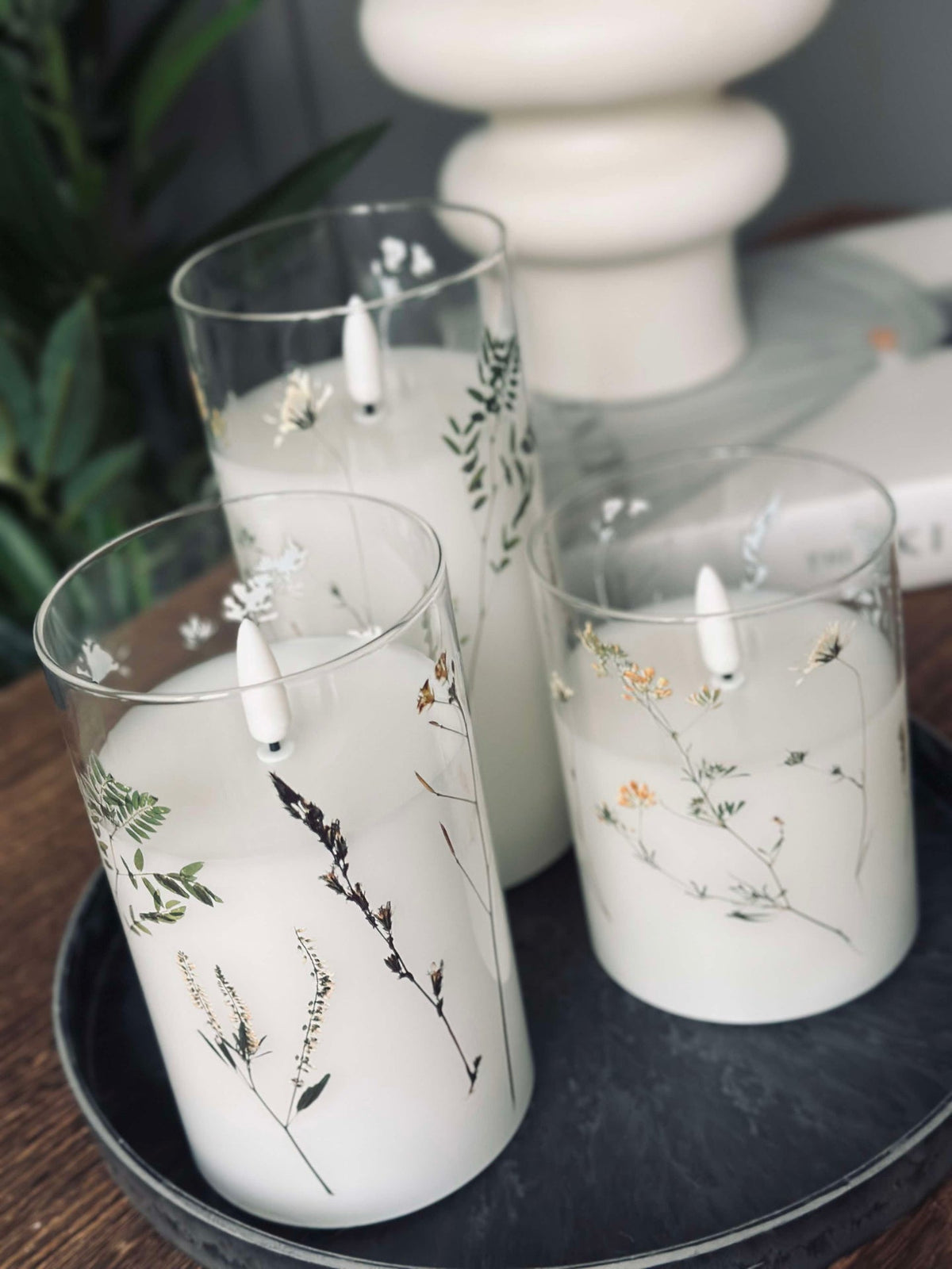 LED FLORA Cylinder  – Lot de 3 pièces avec télécommande
