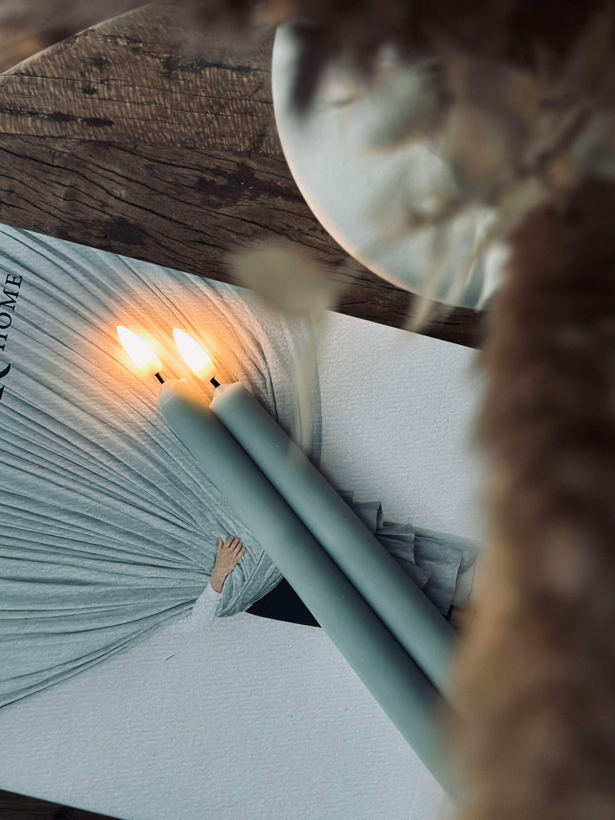Bougies LED chandelle menthe - 2 pcs