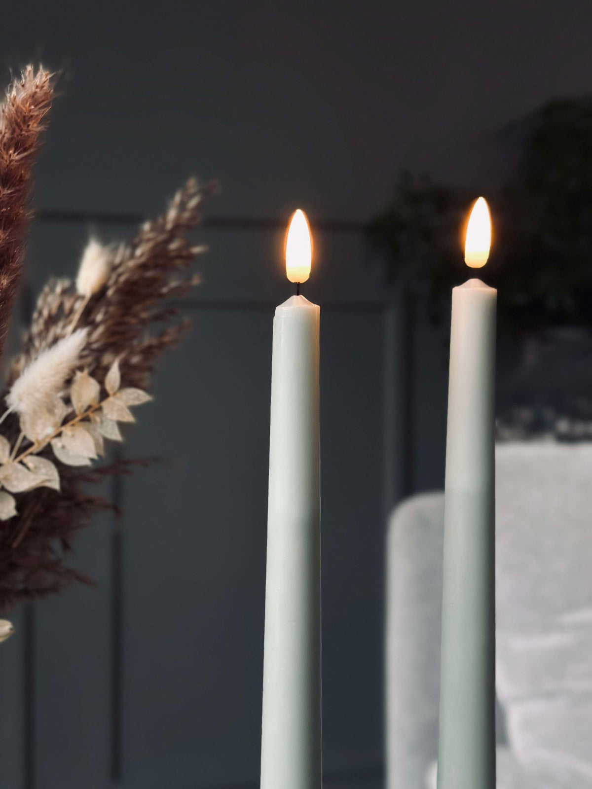 Bougies LED chandelle menthe - 2 pcs