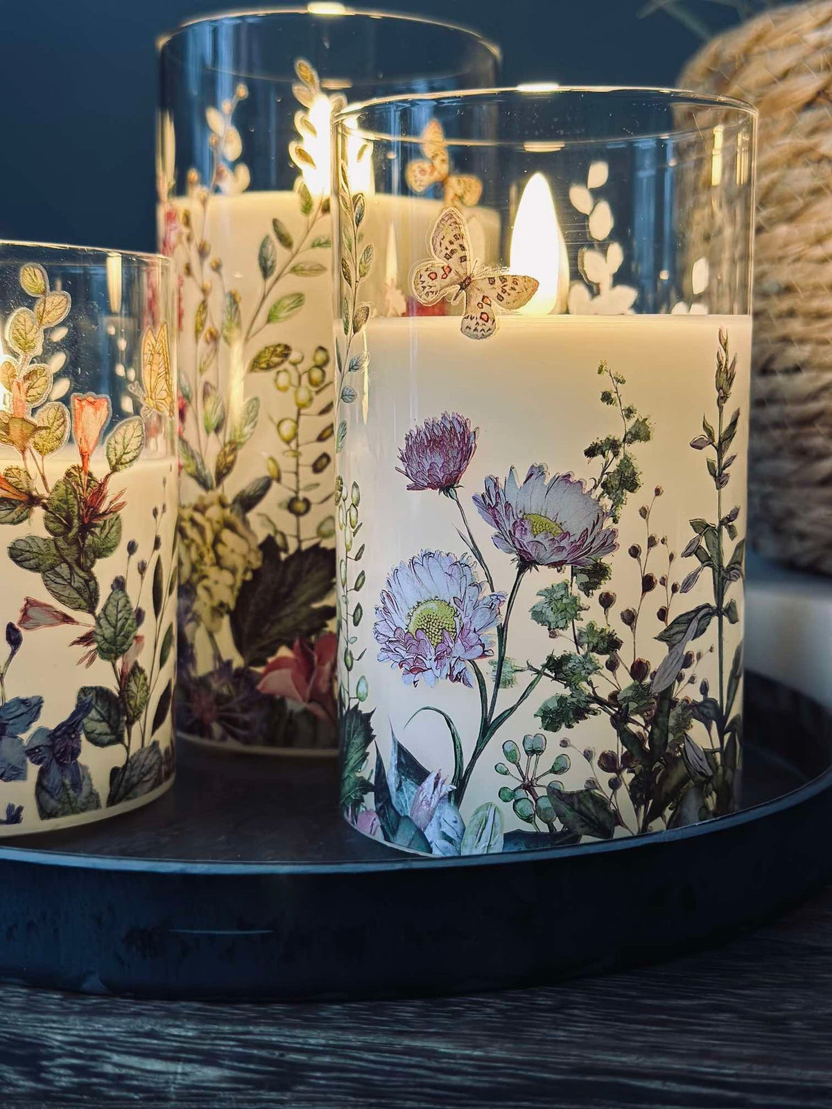 LED FLORA Cylinder – Lot de 3 pièces et télécommande