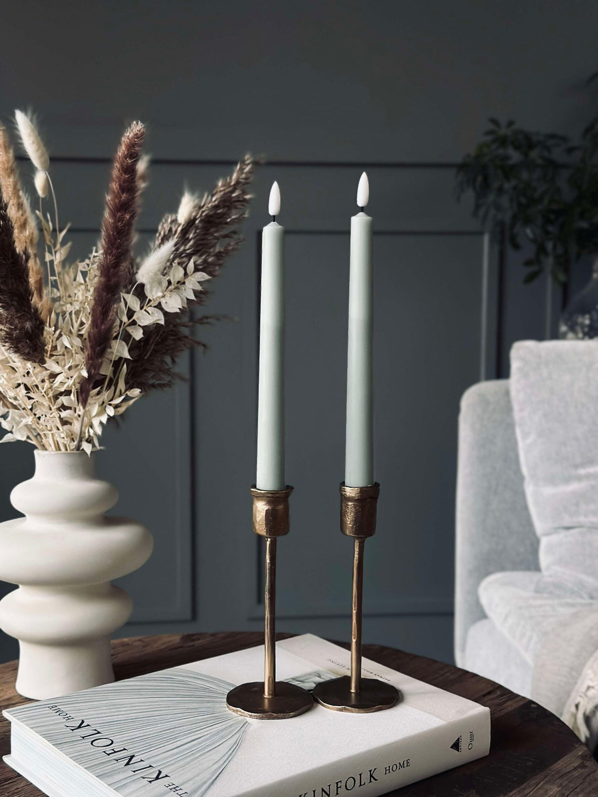 Bougies LED chandelle menthe - 2 pcs