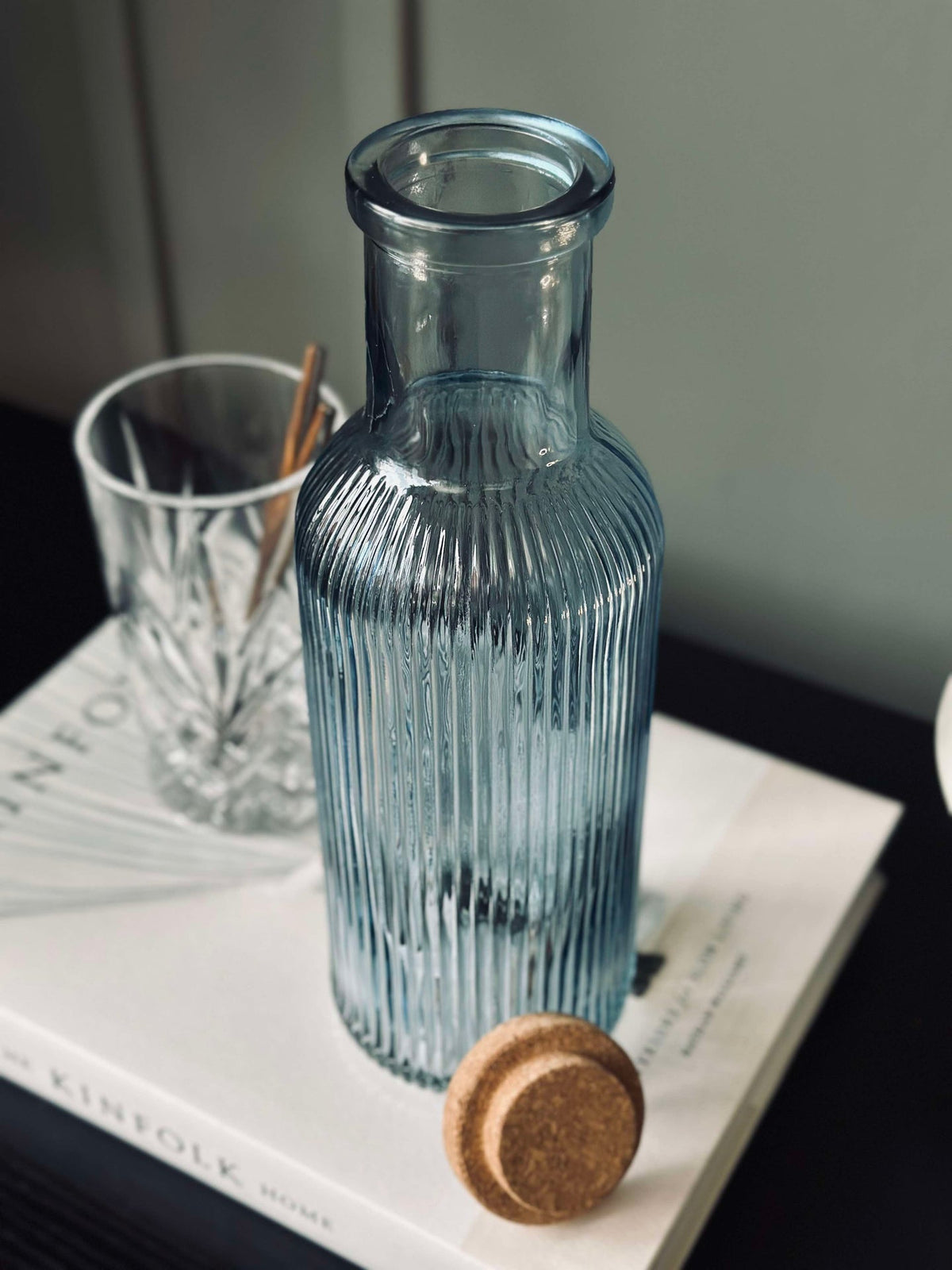 Bouteille d’eau avec bouchon en liège – Blue 1 l