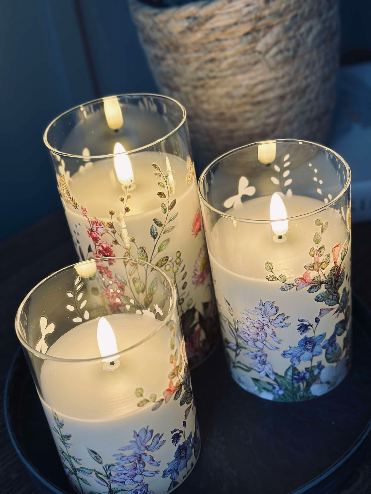 LED FLORA Cylinder – Lot de 3 pièces et télécommande