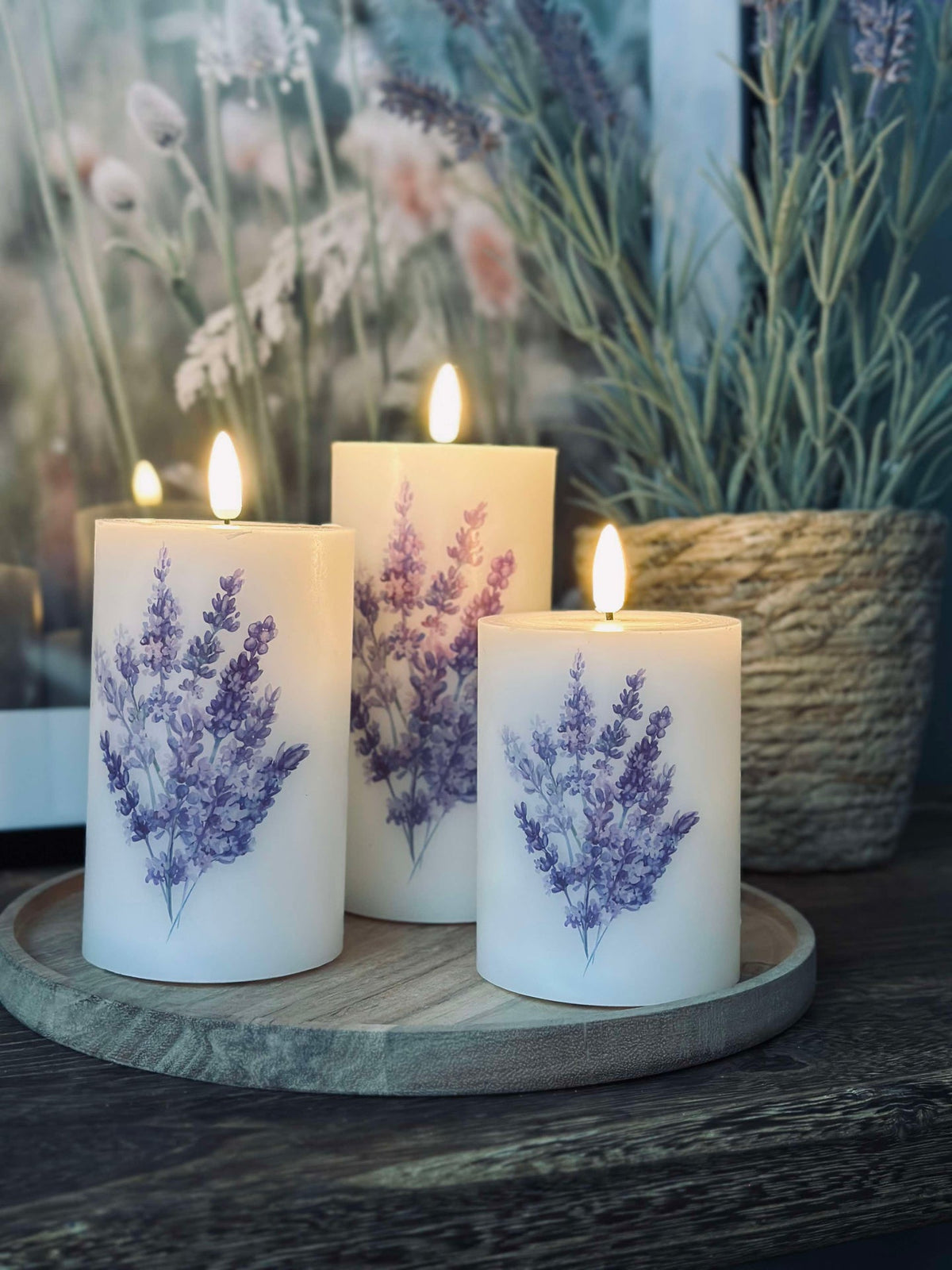 LED FLORA Lavande – Lot de 3 et télécommande