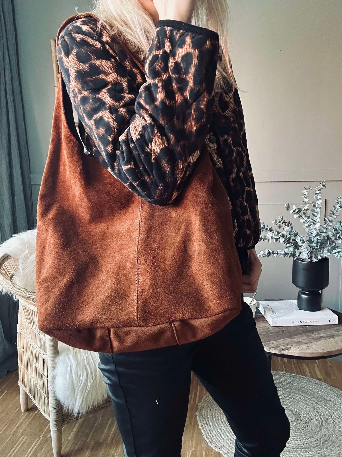 Shopper Dark cognac Suède