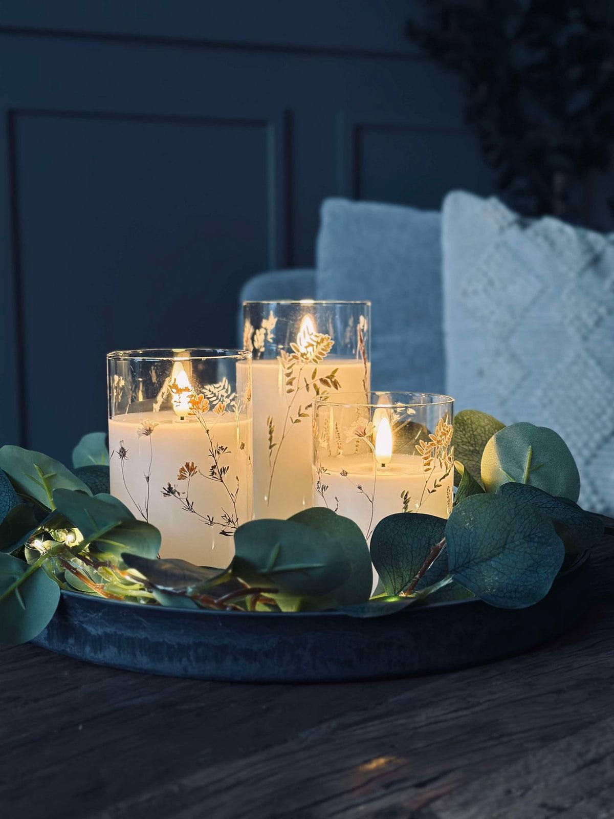 LED FLORA Cylinder  – Lot de 3 pièces avec télécommande