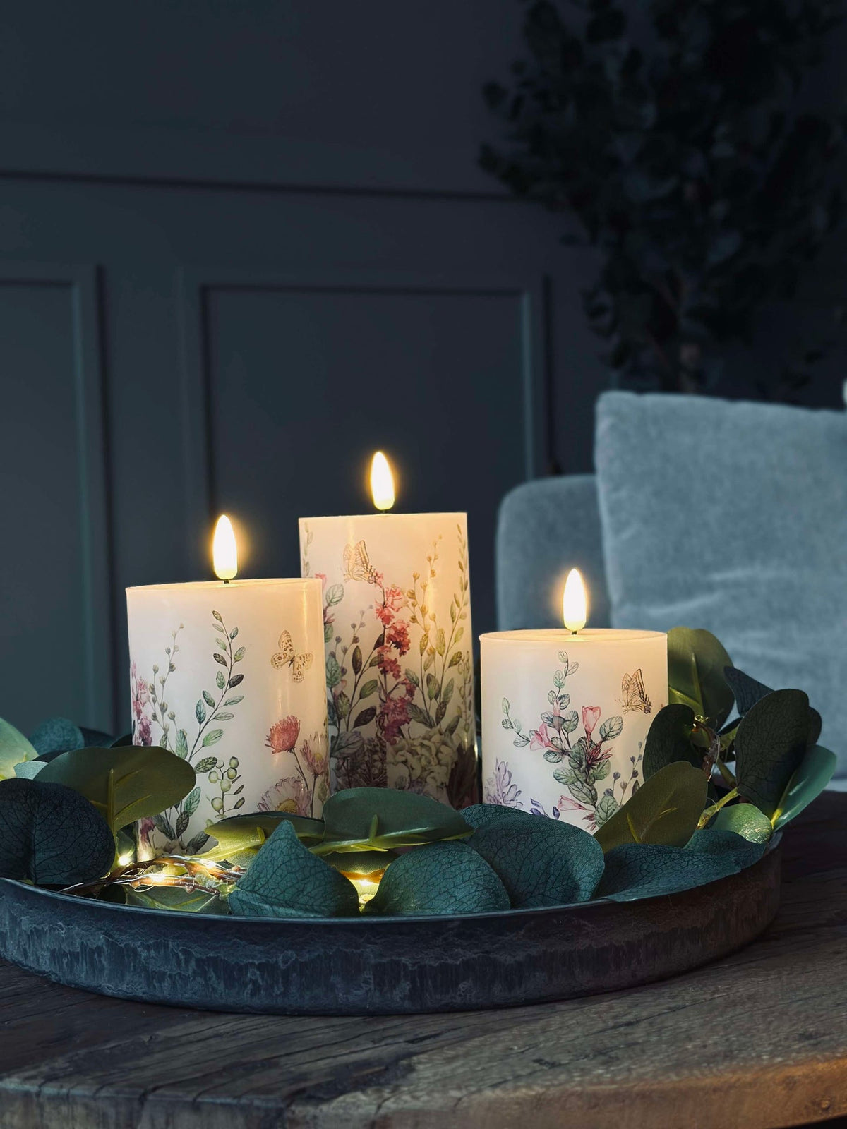 Bloc LED FLORA – Lot de 3 avec télécommande
