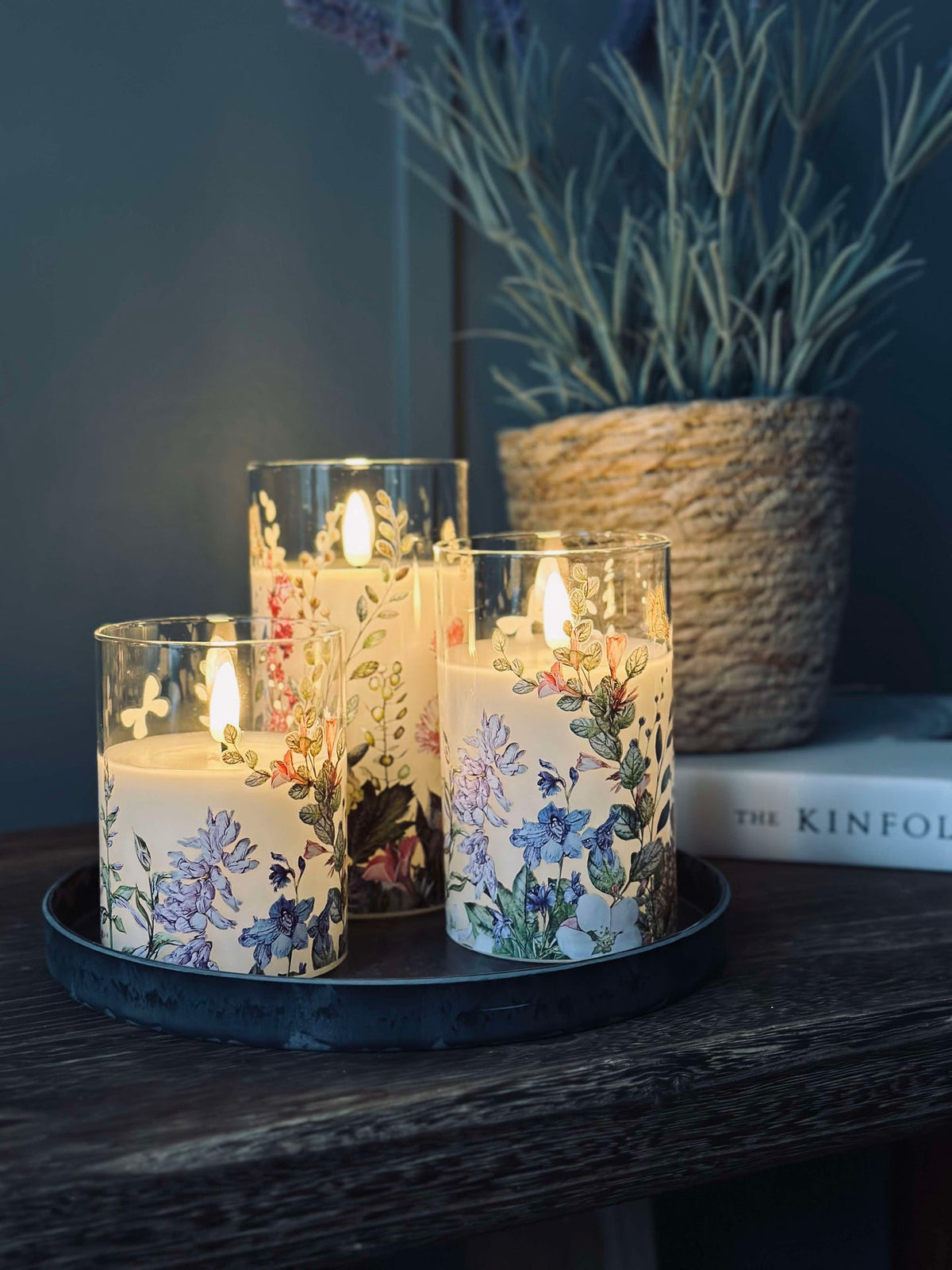 LED FLORA Cylinder – Lot de 3 pièces et télécommande