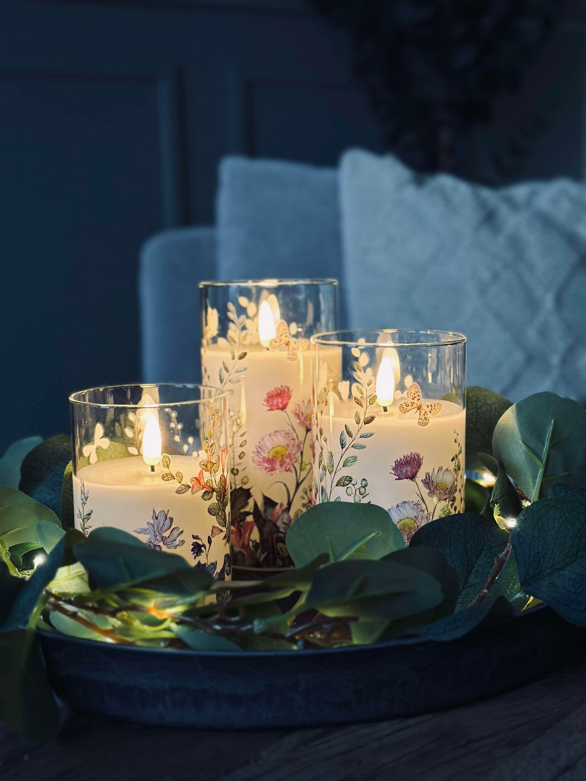 LED FLORA Cylinder – Lot de 3 pièces et télécommande