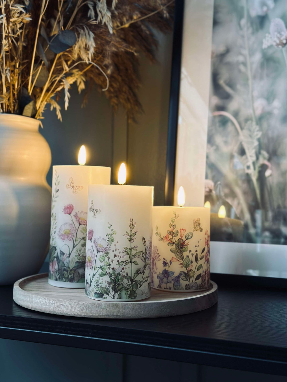 Bloc LED FLORA – Lot de 3 avec télécommande