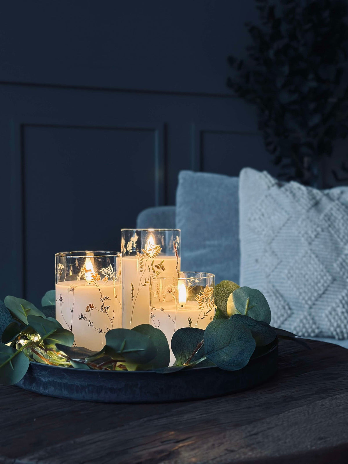 LED FLORA Cylinder  – Lot de 3 pièces avec télécommande