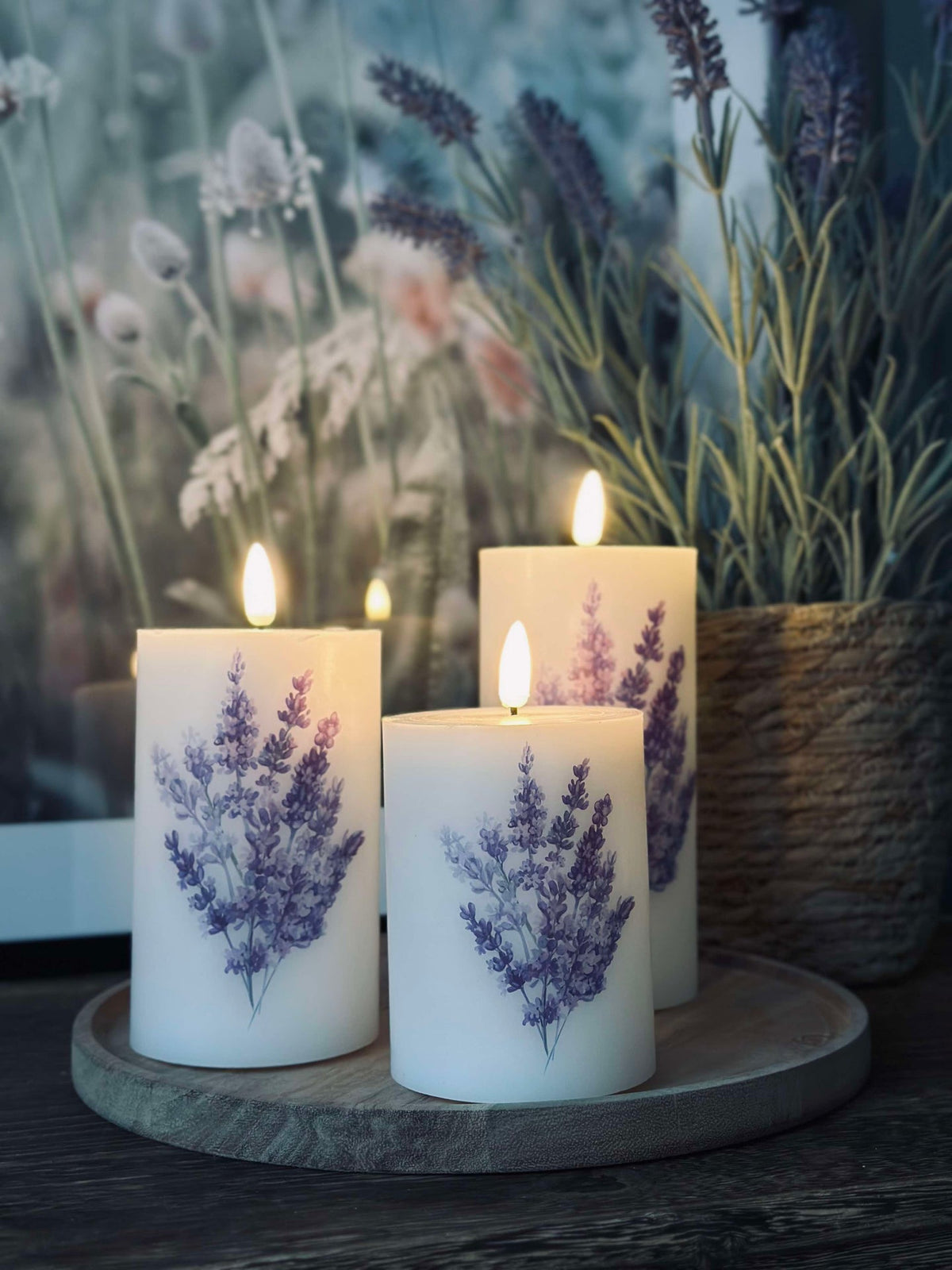 LED FLORA Lavande – Lot de 3 et télécommande