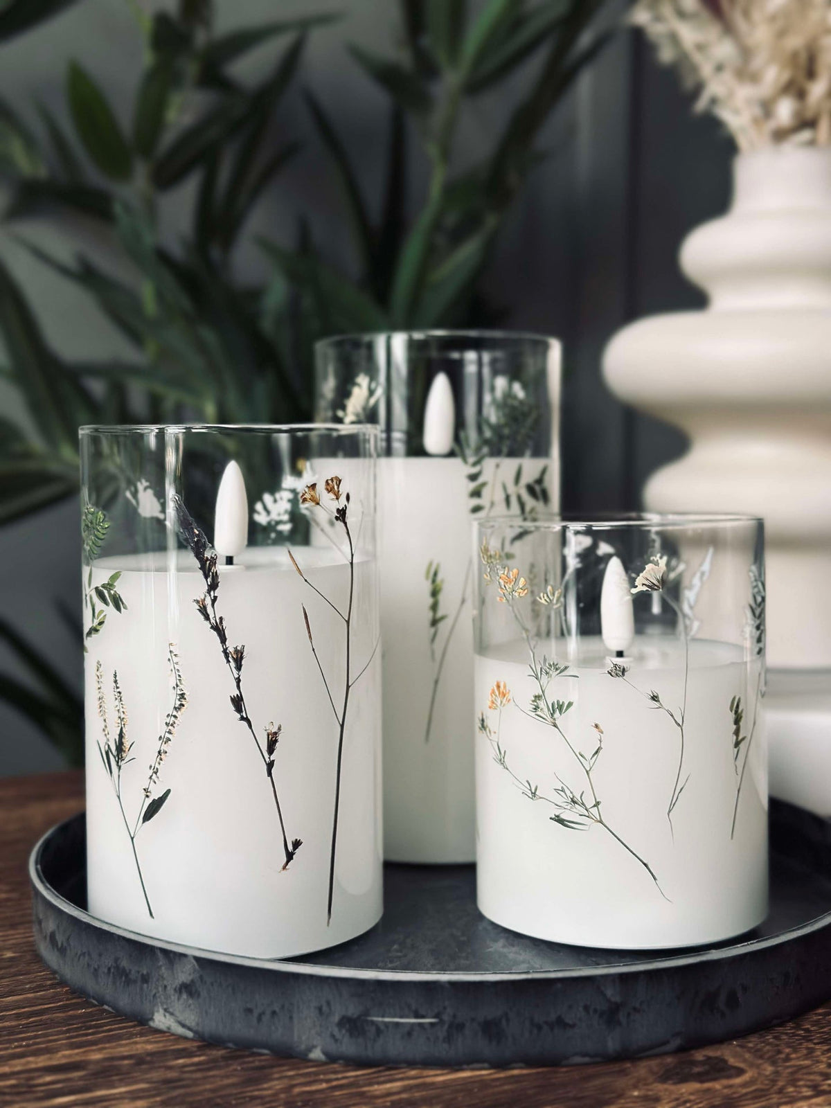 LED FLORA Cylinder  – Lot de 3 pièces avec télécommande