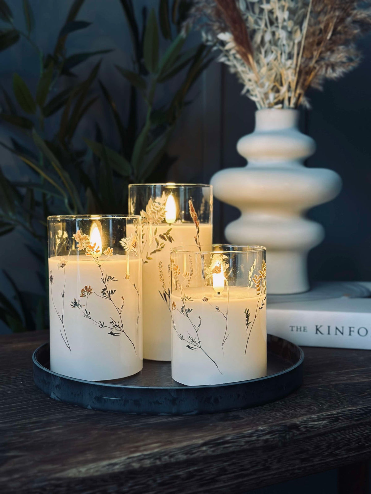 LED FLORA Cylinder  – Lot de 3 pièces avec télécommande