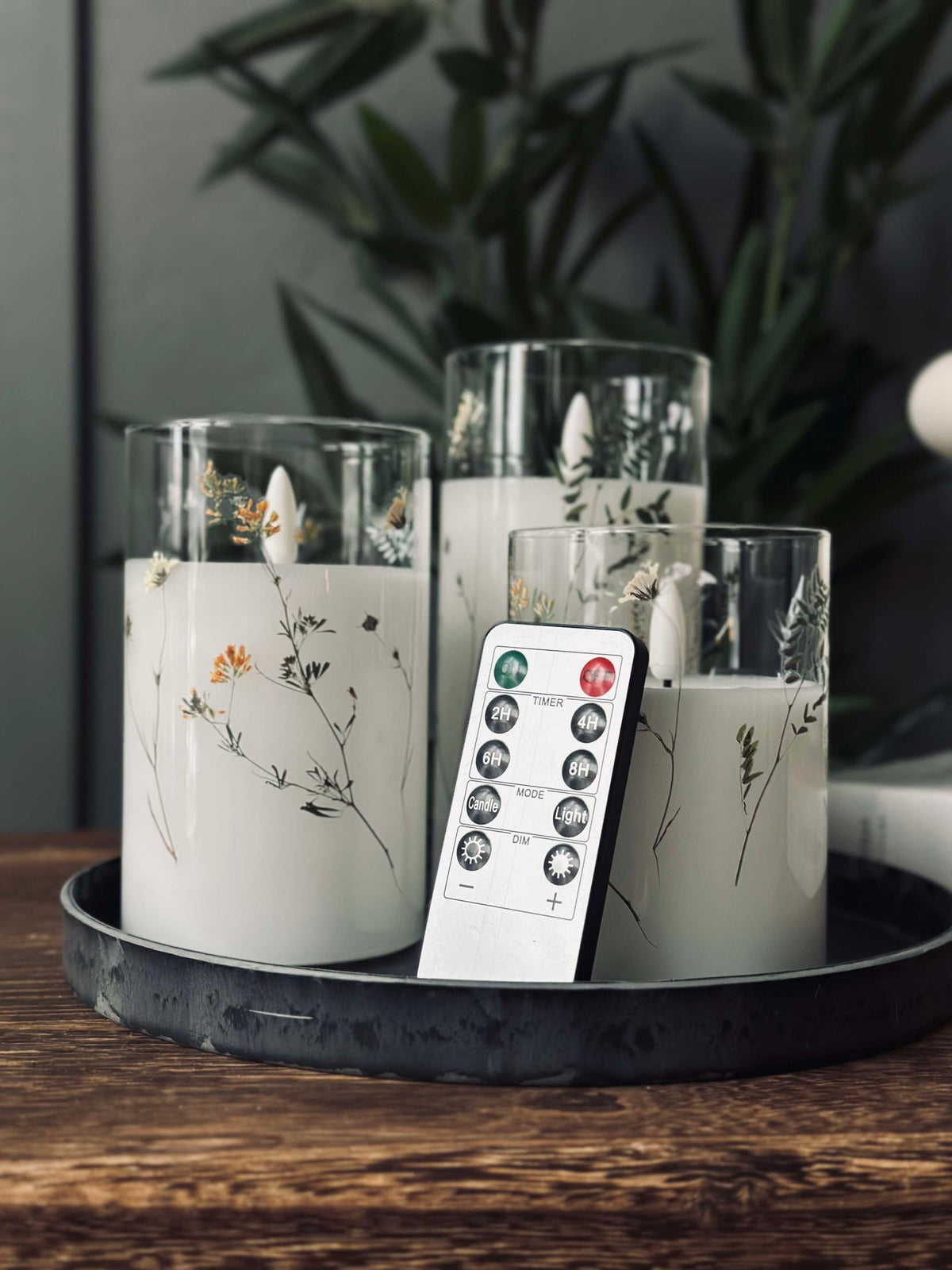 LED FLORA Cylinder  – Lot de 3 pièces avec télécommande
