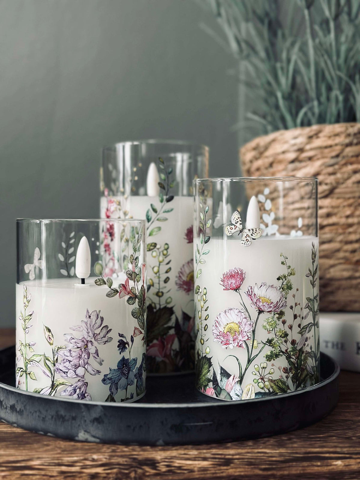 LED FLORA Cylinder – Lot de 3 pièces et télécommande
