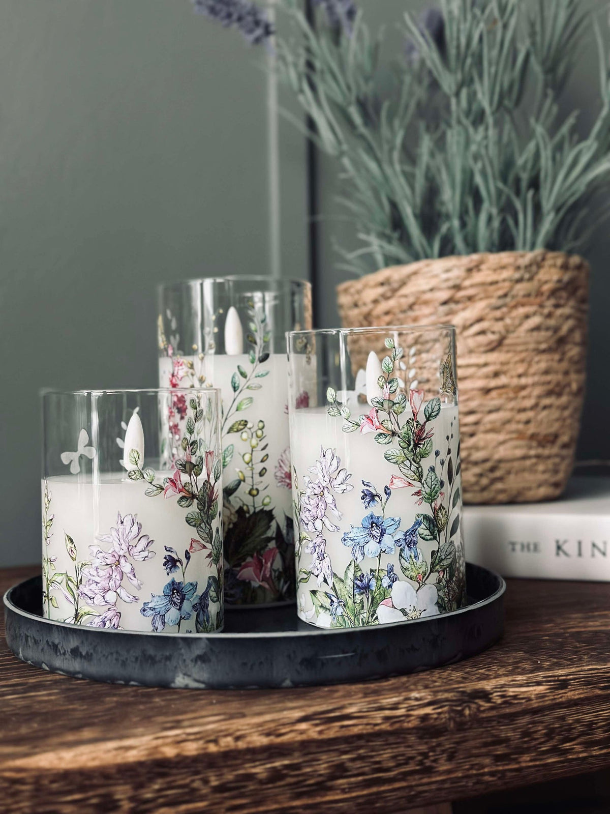LED FLORA Cylinder – Lot de 3 pièces et télécommande
