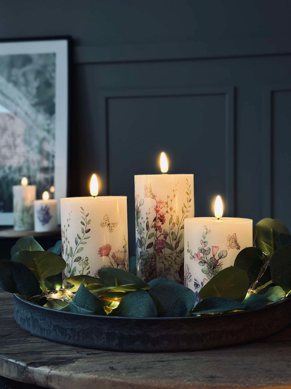 Bloc LED FLORA – Lot de 3 avec télécommande