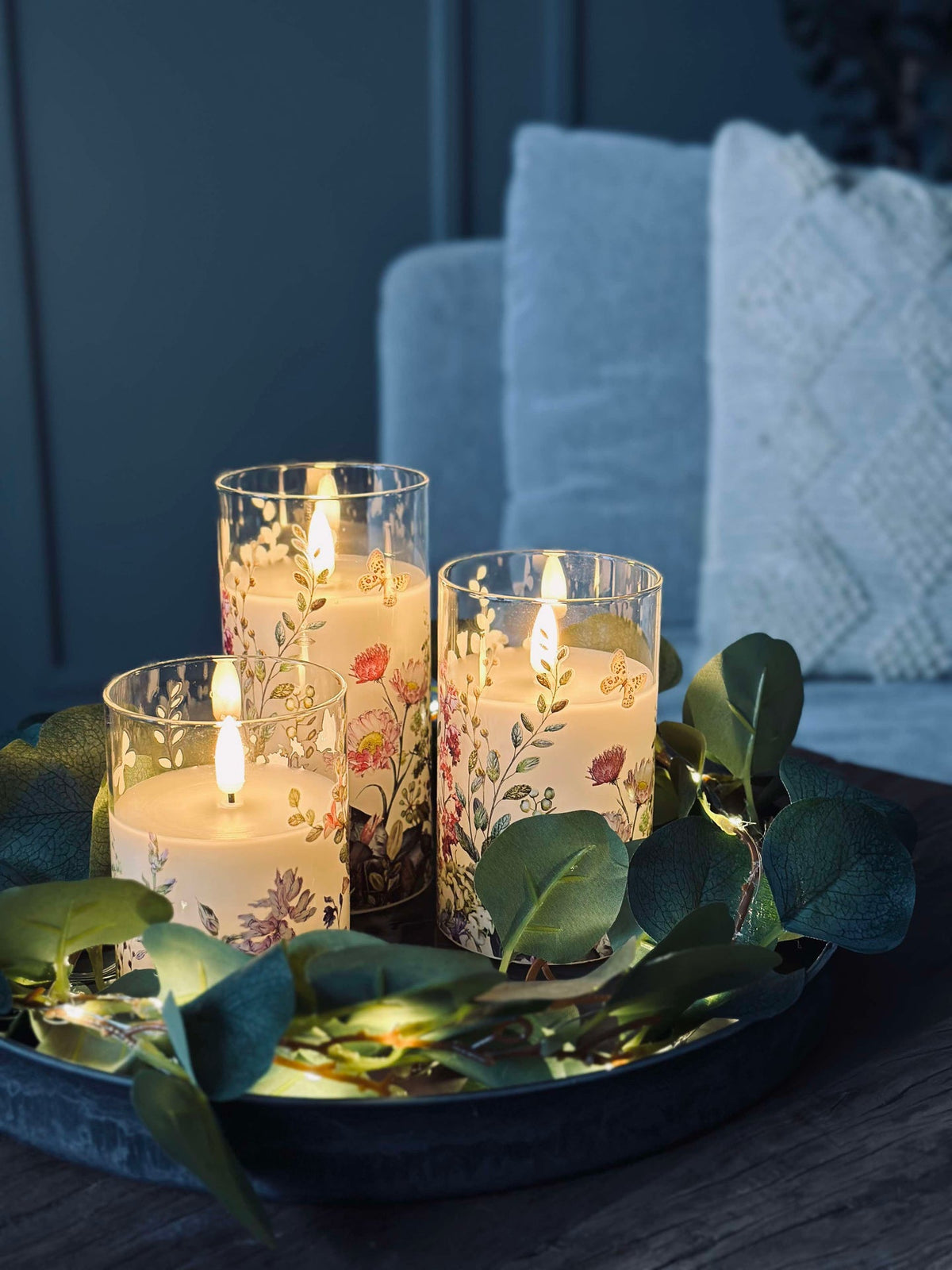 LED FLORA Cylinder – Lot de 3 pièces et télécommande