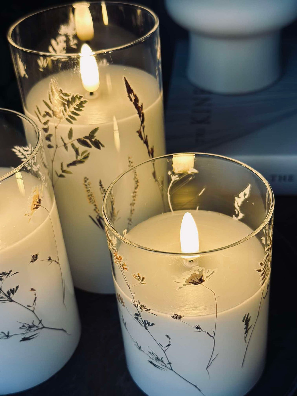 LED FLORA Cylinder  – Lot de 3 pièces avec télécommande