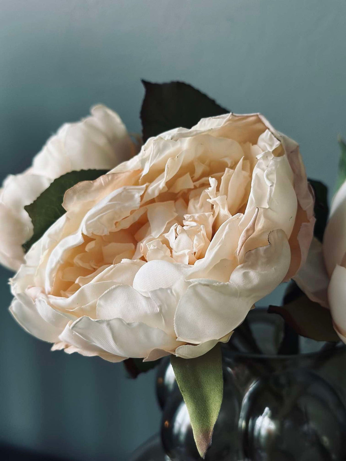 Fleur en soie pivoine crème