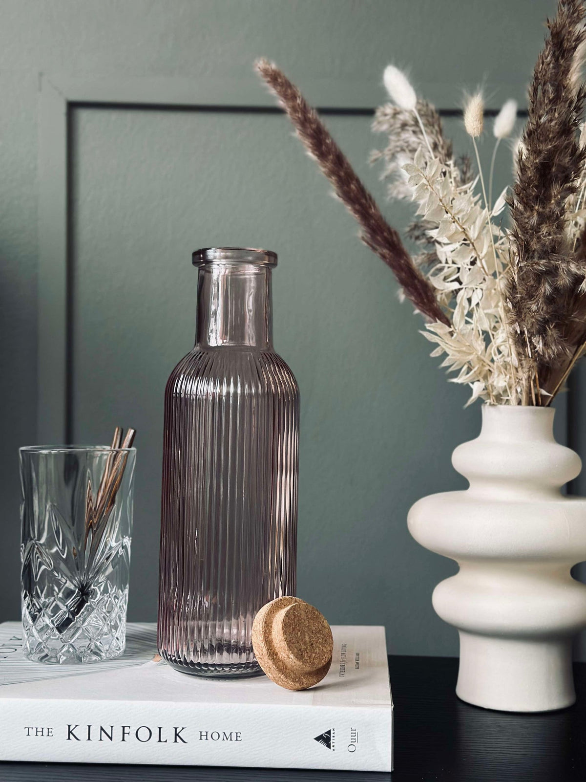 Bouteille d’eau avec bouchon en liège – Rose 1 l