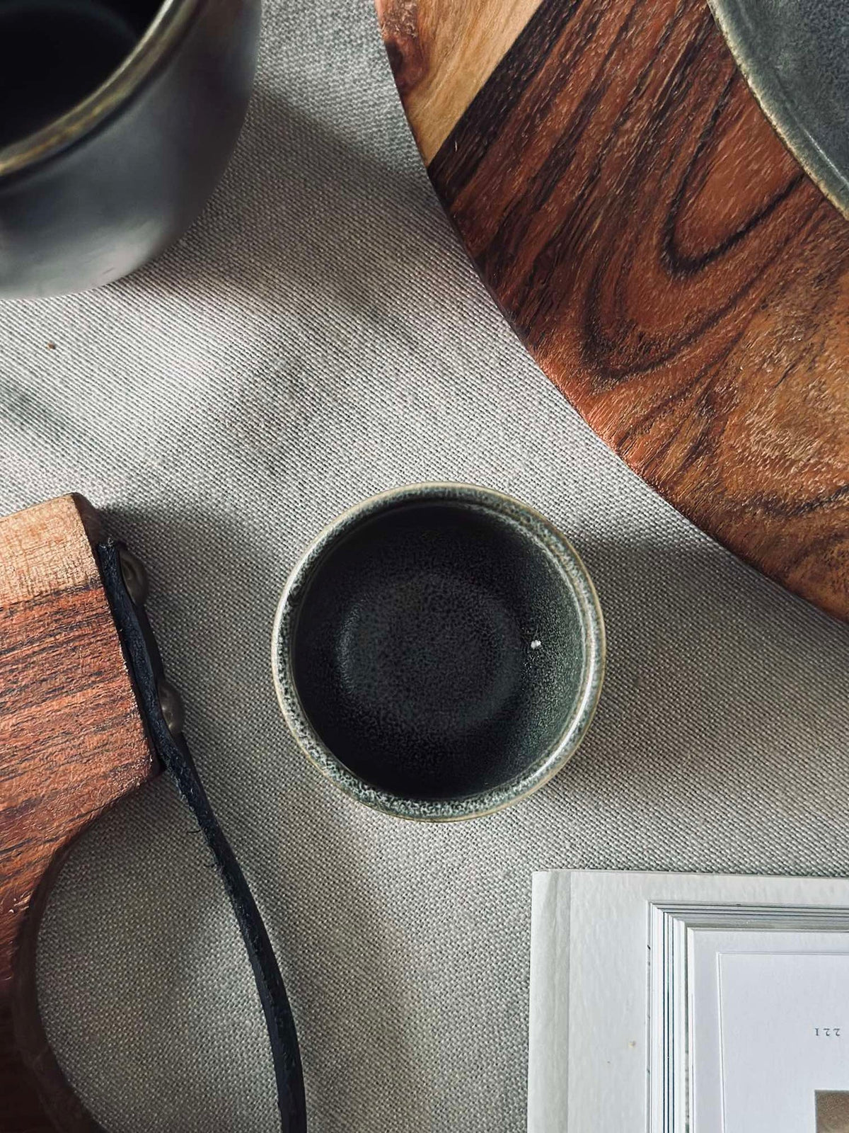 Coquetier en grès - Gris